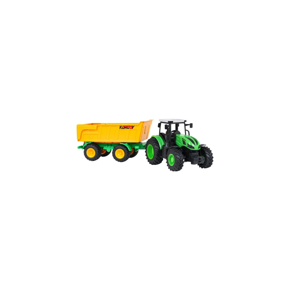 JOKO RC Traktor s vyklápacou vlečkou 1:24, na diaľkové ovládanie, zelený