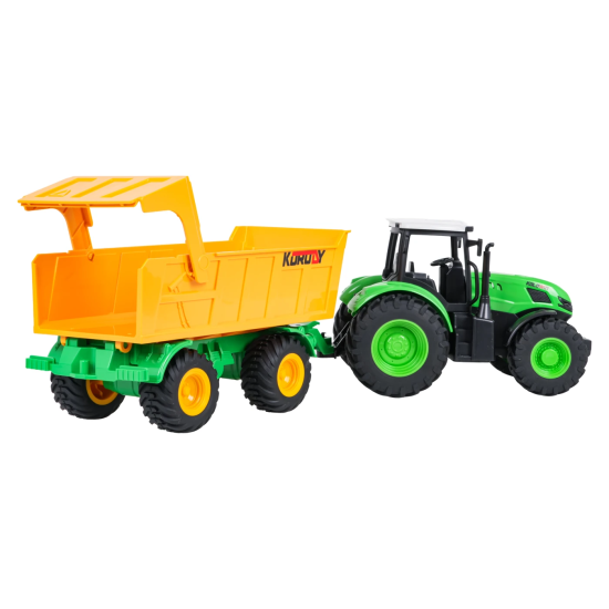 JOKO RC Traktor s vyklápacou vlečkou 1:24, na diaľkové ovládanie, zelený