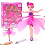 JOKO Flying Fairy Lietajúca Víla s Krídlami ovládaná Rukou so svetlom, usb nabíjací kábel, ružová