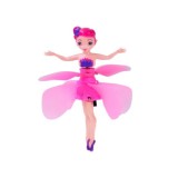 JOKO Flying Fairy Lietajúca Víla s Krídlami ovládaná Rukou so svetlom, usb nabíjací kábel, ružová