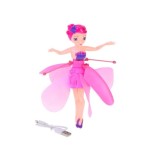 JOKO Flying Fairy Lietajúca Víla s Krídlami ovládaná Rukou so svetlom, usb nabíjací kábel, ružová