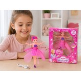 JOKO Flying Fairy Lietajúca Víla s Krídlami ovládaná Rukou so svetlom, usb nabíjací kábel, ružová