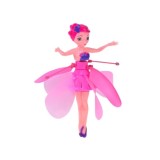 JOKO Flying Fairy Lietajúca Víla s Krídlami ovládaná Rukou so svetlom, usb nabíjací kábel, ružová