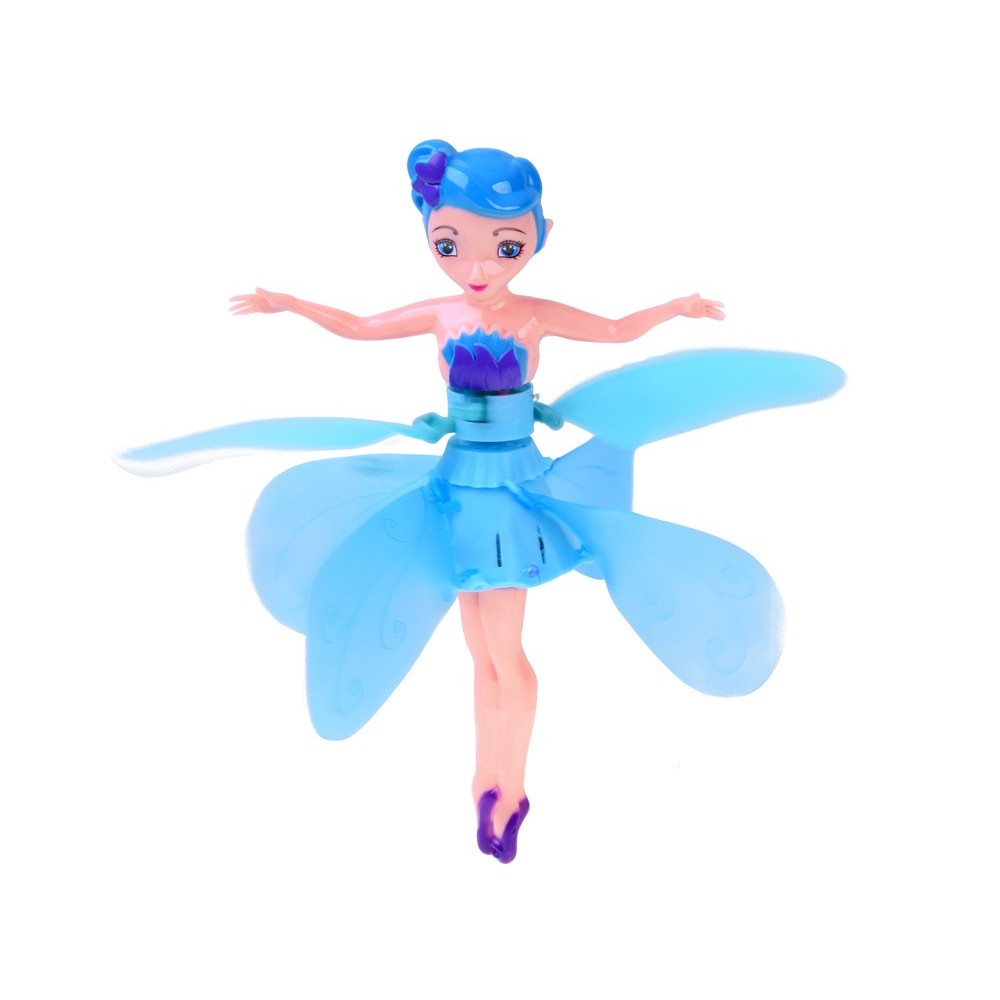 JOKO Flying Fairy Lietajúca Víla s Krídlami ovládaná Rukou so svetlom, usb nabíjací kábel, ružová
