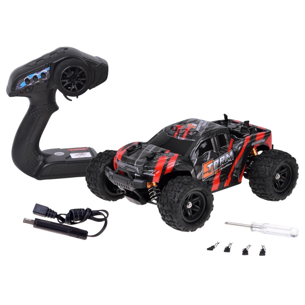 JOKO RC Auto Buggy Off-Road Ligting 4x4, bezkefový motor, na diaľkové ovládanie 1:18, čierne