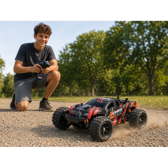 JOKO RC Auto Buggy Off-Road Ligting 4x4, bezkefový motor, na diaľkové ovládanie 1:18, čierne