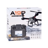JOKO RC Dron A19P, Kvadrokoptéera s HD Kamerou, skladací, púzdro, diaľkové ovládanie s obrazovkou, Bezkartáčové 4 motory, čierny