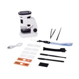 JOKO Digitálny detský mikroskop s 1000x obrazovkou, 2” LED kamerou, Funkcia Nahrávani, biely
