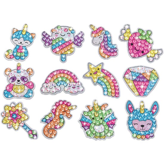 JOKO Kreatívna súprava 5D Diamantové obrázky MAGIC, Diamantové maľovanie pre deti, jednorožec, morský koník, diamant