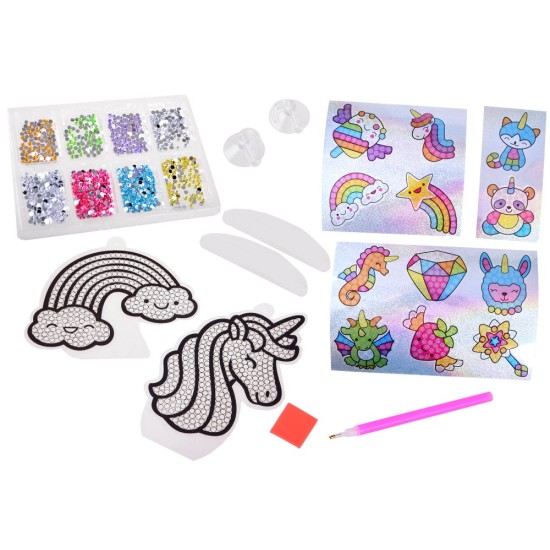 JOKO Kreatívna súprava 5D Diamantové obrázky MAGIC, Diamantové maľovanie pre deti, jednorožec, morský koník, diamant