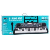 JOKO Veľké Detské klávesy s kladivkovými klávesami + mikrofón 61 kláves, MP3 vstup, ružové