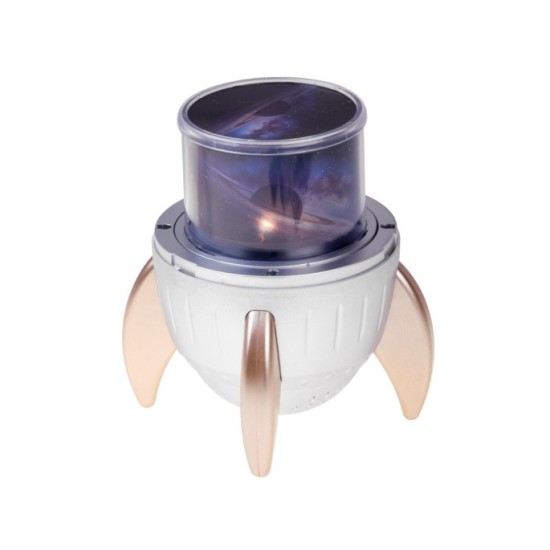 JOKO Detský Projektor Vesmírna raketa s Lampou 3v1, nočné LED svetlo, projektor Vesmír a Bluetooth reproduktor, USB nabíjačka