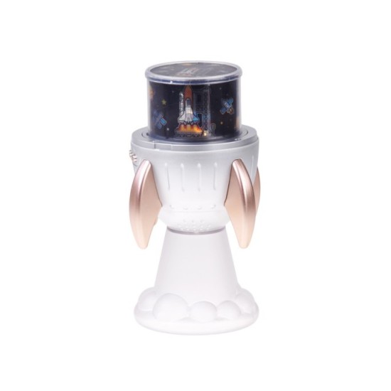 JOKO Detský Projektor Vesmírna raketa s Lampou 3v1, nočné LED svetlo, projektor Vesmír a Bluetooth reproduktor, USB nabíjačka