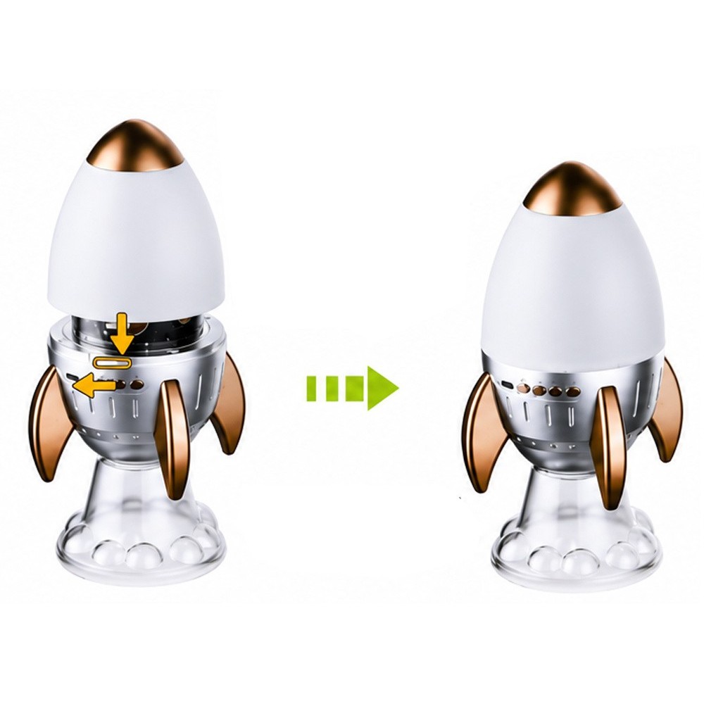 JOKO Detský Projektor Vesmírna raketa s Lampou 3v1, nočné LED svetlo, projektor Vesmír a Bluetooth reproduktor, USB nabíjačka