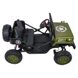 JOKO Elektrické autíčko STAR Military 4x200W, penové kolesá, Dvojmiestne kožené sedadlo, nosnosť 50kg, zelené