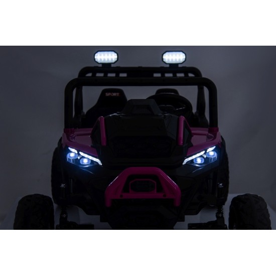 JOKO Elektrické autíčko Buggy Sport OUTLAND 4x200W, Dvojmiestne kožené sedadlo, Penové kolesá, Nosnosť 50kg, ružové