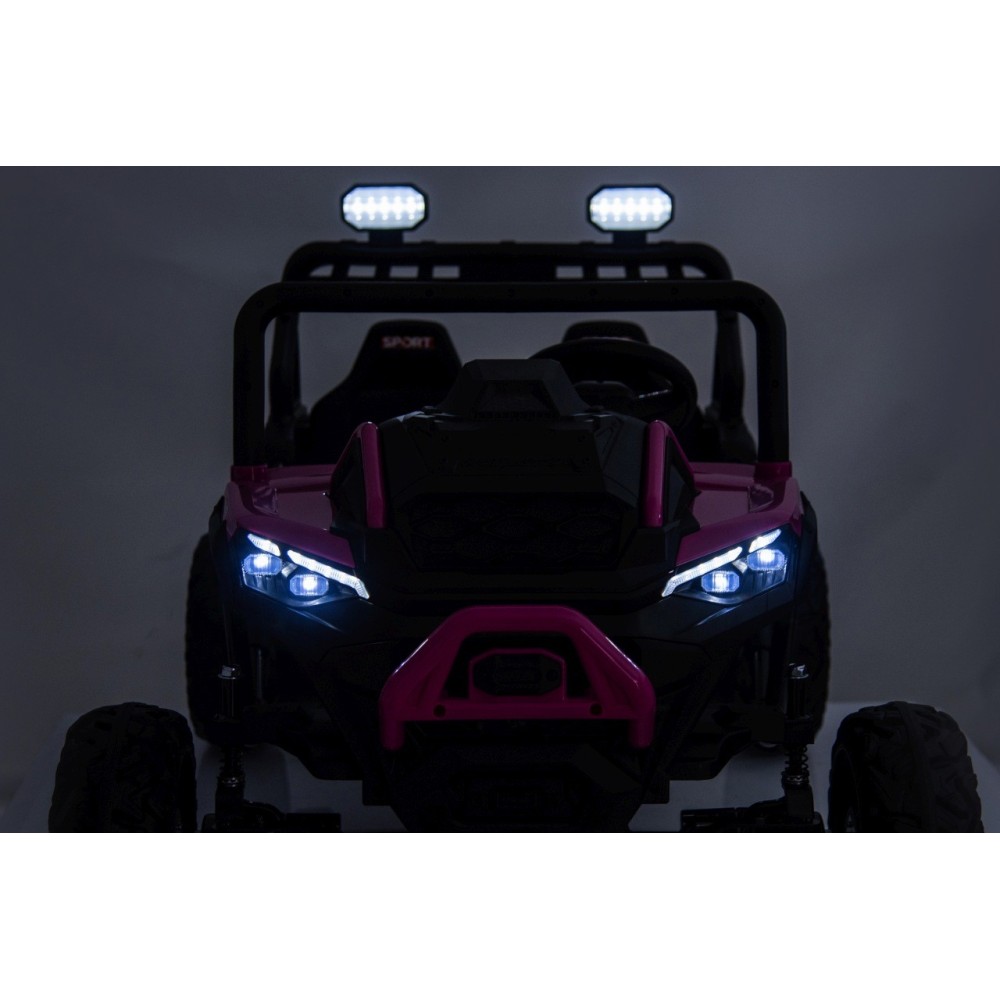 JOKO Elektrické autíčko Buggy Sport OUTLAND 4x200W, Dvojmiestne kožené sedadlo, Penové kolesá, Nosnosť 50kg, ružové