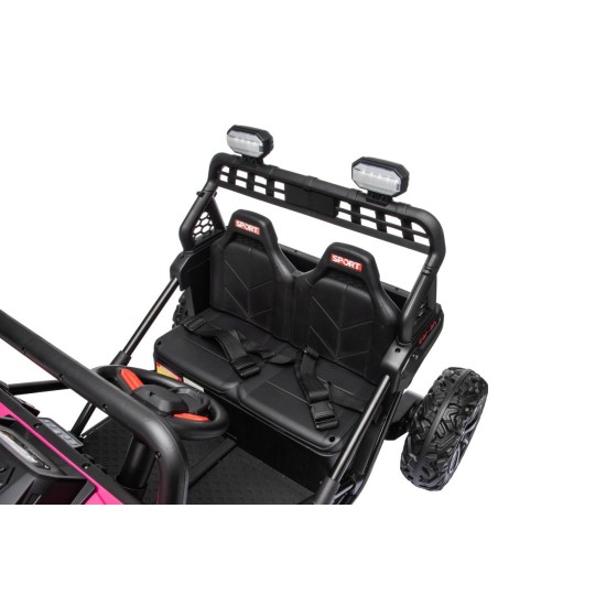 JOKO Elektrické autíčko Buggy Sport OUTLAND 4x200W, Dvojmiestne kožené sedadlo, Penové kolesá, Nosnosť 50kg, ružové