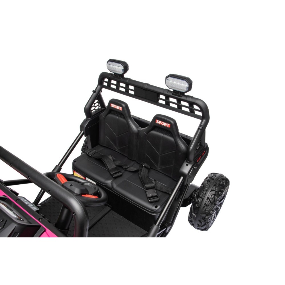 JOKO Elektrické autíčko Buggy Sport OUTLAND 4x200W, Dvojmiestne kožené sedadlo, Penové kolesá, Nosnosť 50kg, ružové