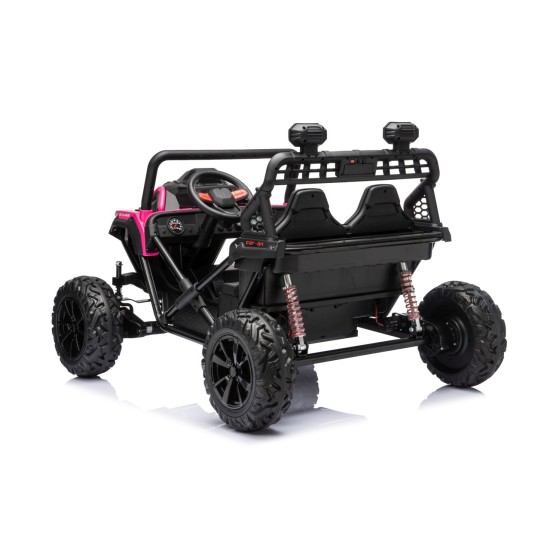 JOKO Elektrické autíčko Buggy Sport OUTLAND 4x200W, Dvojmiestne kožené sedadlo, Penové kolesá, Nosnosť 50kg, ružové
