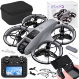 JOKO RC Dron s kamerou, Kvadrokoptéra na diaľkové ovládanie s LCD obrazovkou, sivý