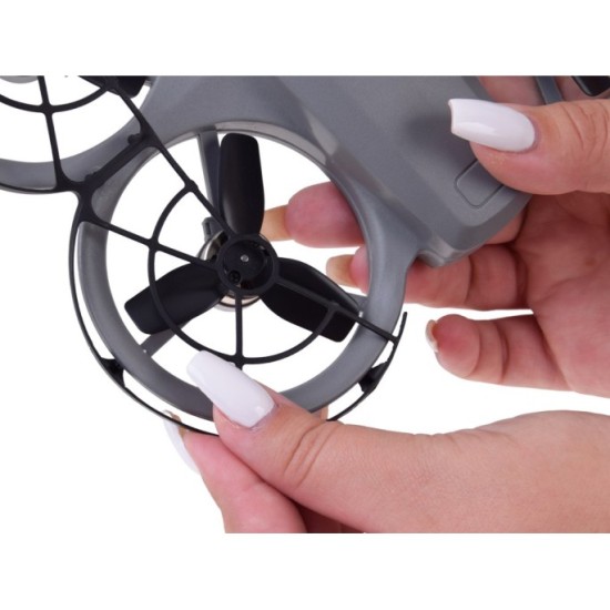 JOKO RC Dron s kamerou, Kvadrokoptéra na diaľkové ovládanie s LCD obrazovkou, sivý