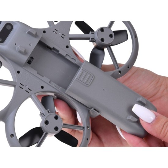 JOKO RC Dron s kamerou, Kvadrokoptéra na diaľkové ovládanie s LCD obrazovkou, sivý