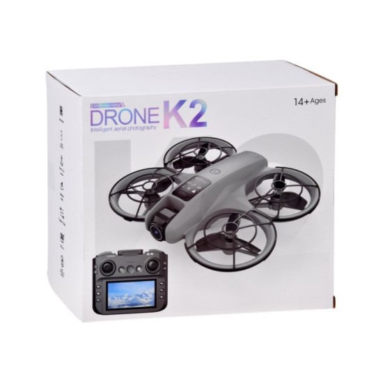 JOKO RC Dron s kamerou, Kvadrokoptéra na diaľkové ovládanie s LCD obrazovkou, sivý