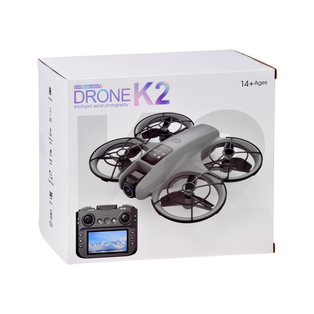 JOKO RC Dron s kamerou, Kvadrokoptéra na diaľkové ovládanie s LCD obrazovkou, sivý
