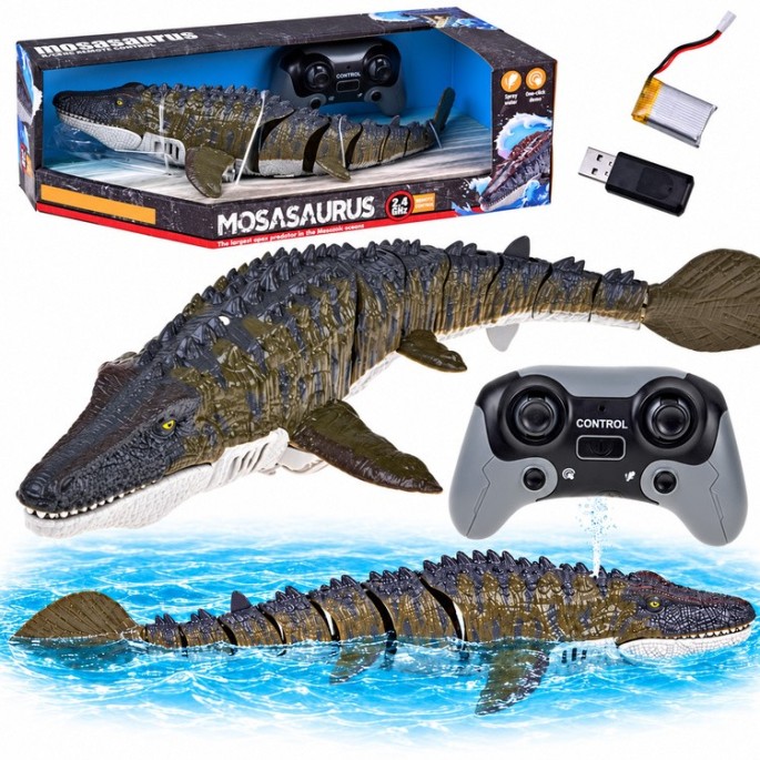 RC Dinosaurus Mosasaurus Vodný Dinosaurus 40cm na diaľkové ovládnie, pláva vo vode