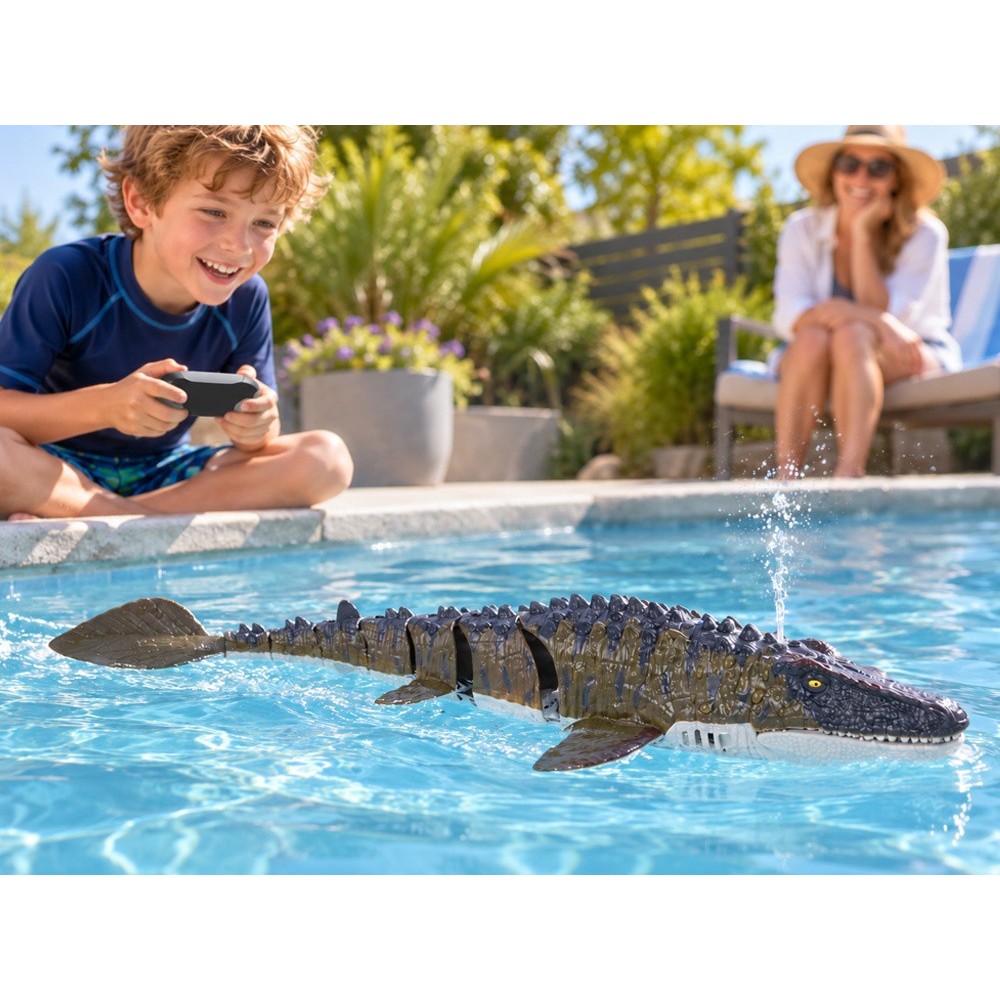 RC Dinosaurus Mosasaurus Vodný Dinosaurus 40cm na diaľkové ovládnie, pláva vo vode