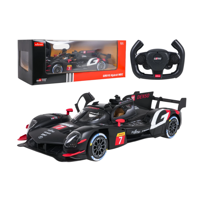 Rastar RC Auto Toyota GAZOO Racing GR010 Hybrid na diaľkové ovládanie, čierne