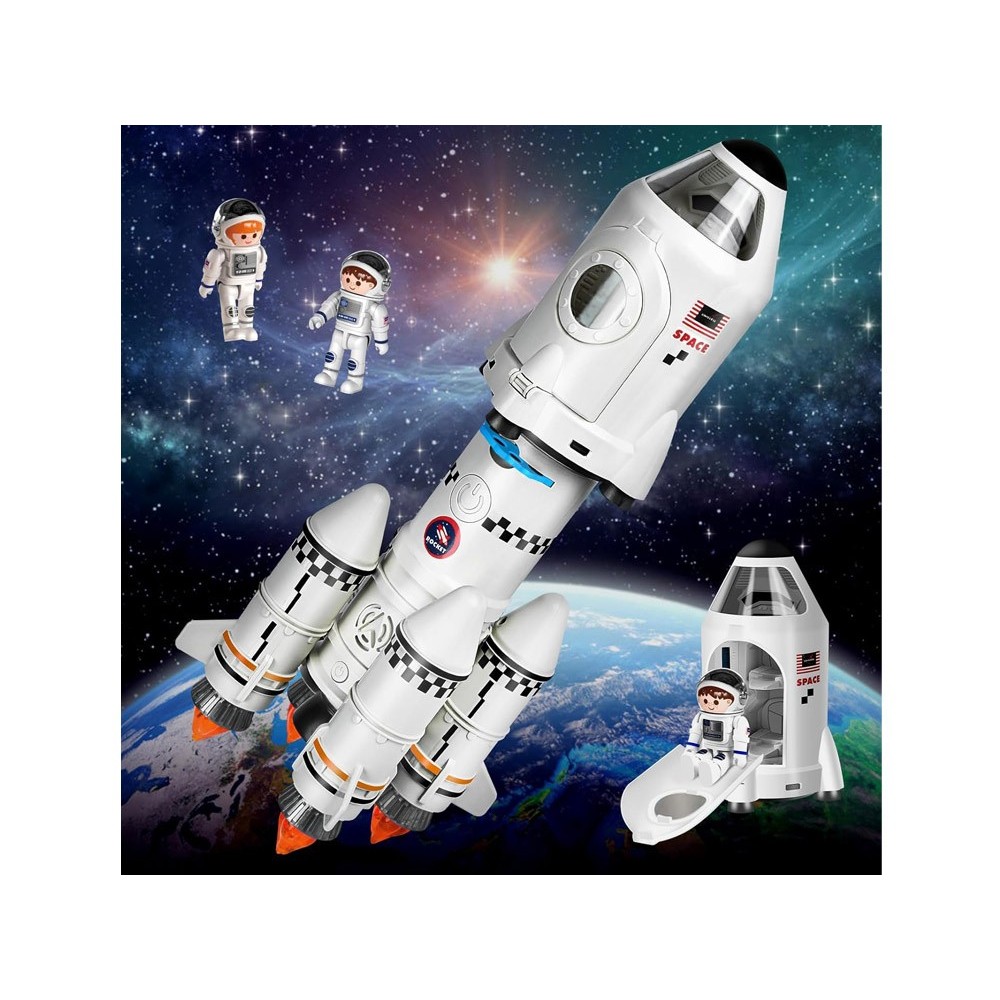 JOKO Vesmírna Raketa s DYMOVÝM Efektom, svetlom a zvukom + Projektor na batérie + 2 figúrky Astronautov
