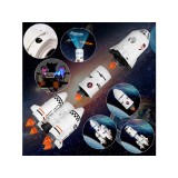 JOKO Vesmírna Raketa s DYMOVÝM Efektom, svetlom a zvukom + Projektor na batérie + 2 figúrky Astronautov