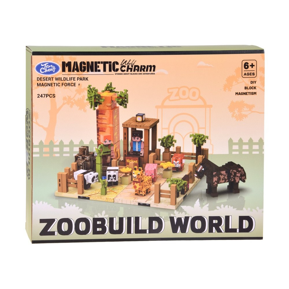 JOKO Sada Magnetické Kocky Zoo Zvieratká 247ks