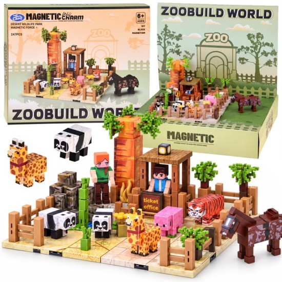 JOKO Sada Magnetické Kocky Zoo Zvieratká 247ks