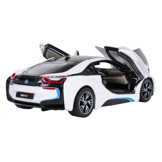 Rastar Kovový Model Auto BMW i8 1:24, otváracia kapota, otváracie dvere, biele