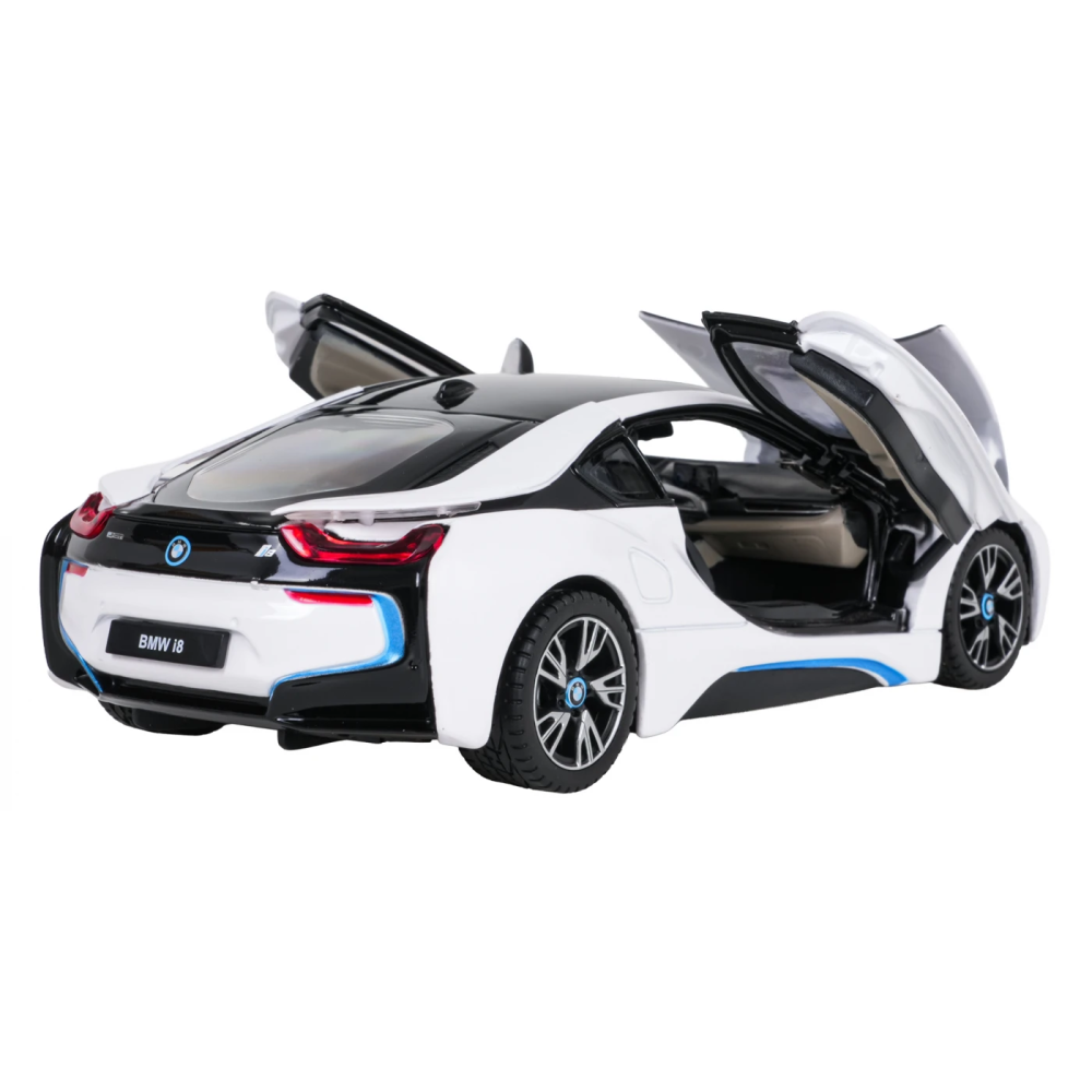 Rastar Kovový Model Auto BMW i8 1:24, otváracia kapota, otváracie dvere, biele