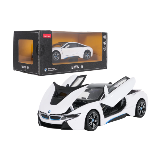 Rastar Kovový Model Auto BMW i8 1:24, otváracia kapota, otváracie dvere, biele