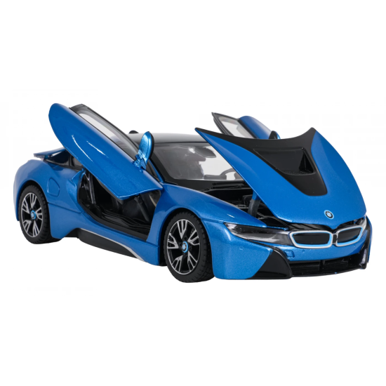 Rastar Kovový Model Auto BMW i8 1:24, otváracia kapota, otváracie dvere, modré