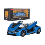 Rastar Kovový Model Auto BMW i8 1:24, otváracia kapota, otváracie dvere, modré