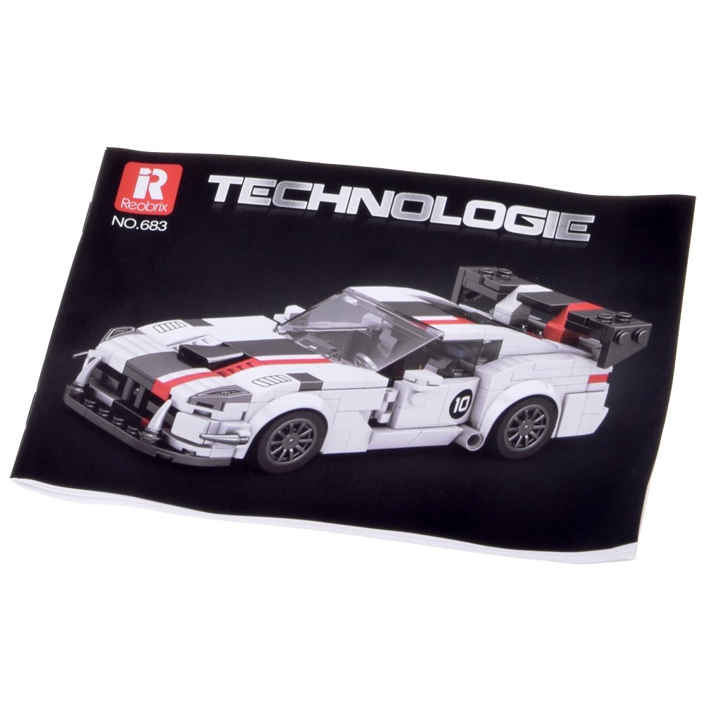 Reobrix Technická Stavebnica Auto Super sports WHITE VIPER spoiler 419ks