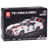 Reobrix Technická Stavebnica Auto Super sports WHITE VIPER spoiler 419ks