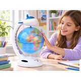 JOKO Detský Nočná LED Lampa Glóbus 4v1, Bluetooth Reproduktor, otáčanie 360°, Detský budík, nabíjačka USB