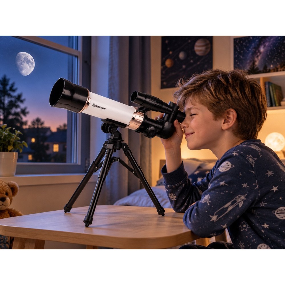 JOKO Detský Hvezdársky Ďalekohľad, Teleskop so statívom, biely