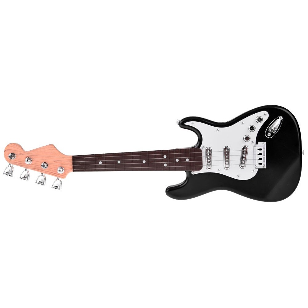 JOKO Detská Elektrická Gitara 44cm s kovovými strunami a zvukmi na batérie, čierna