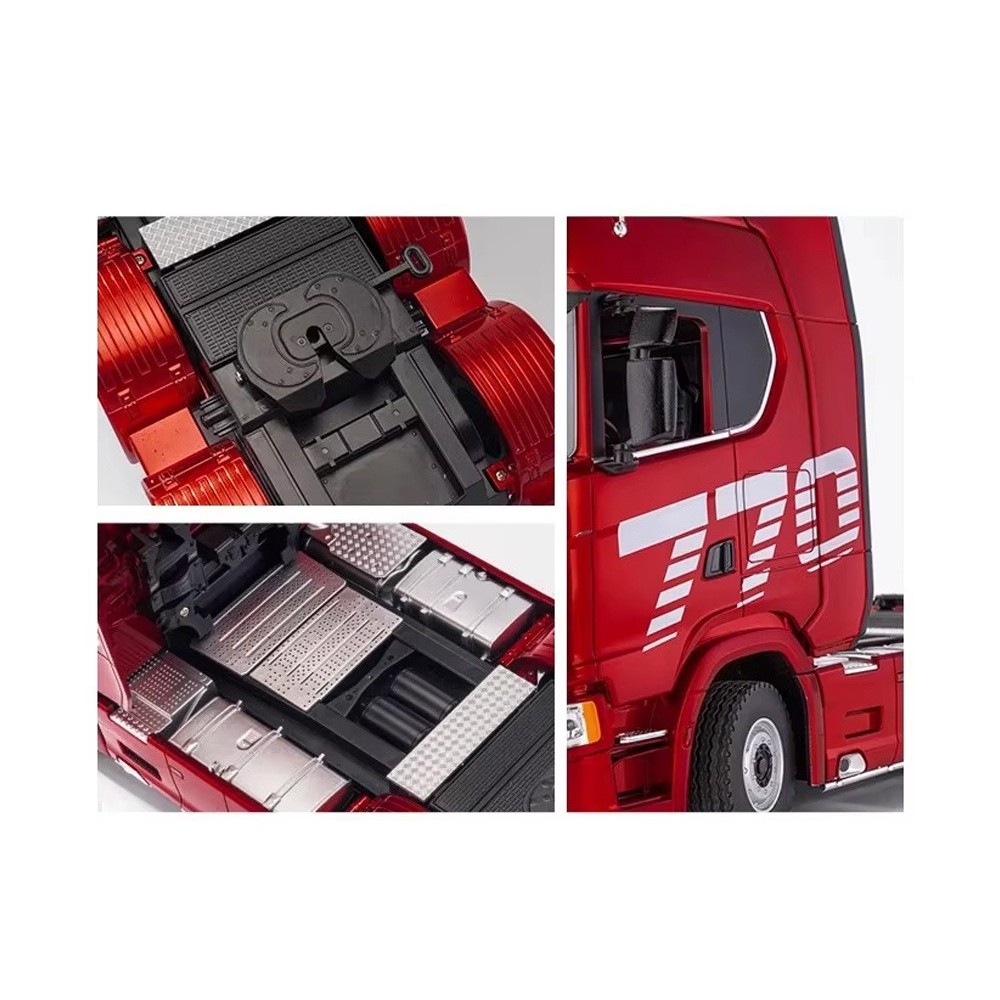 HUINA RC Kamión Scania 770 S V8 1501 na diaľkové ovládanie s Originálnou Licenciou, so svetlom a zvukom, červený