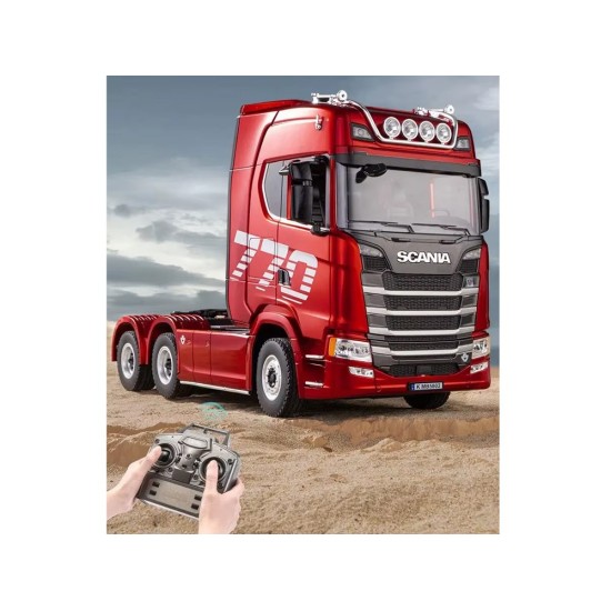 HUINA RC Kamión Scania 770 S V8 1501 na diaľkové ovládanie s Originálnou Licenciou, so svetlom a zvukom, červený