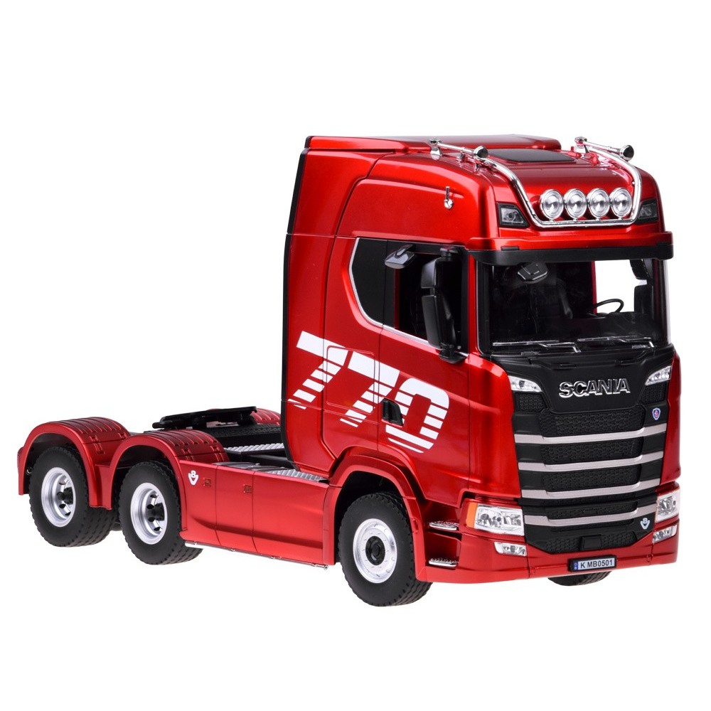 HUINA RC Kamión Scania 770 S V8 1501 na diaľkové ovládanie s Originálnou Licenciou, so svetlom a zvukom, červený