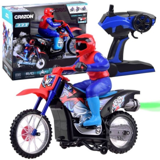 JOKO RC Veľká Motorka Cross s DYMOM na diaľkové ovládanie 35cm, so svetlom a zvukom